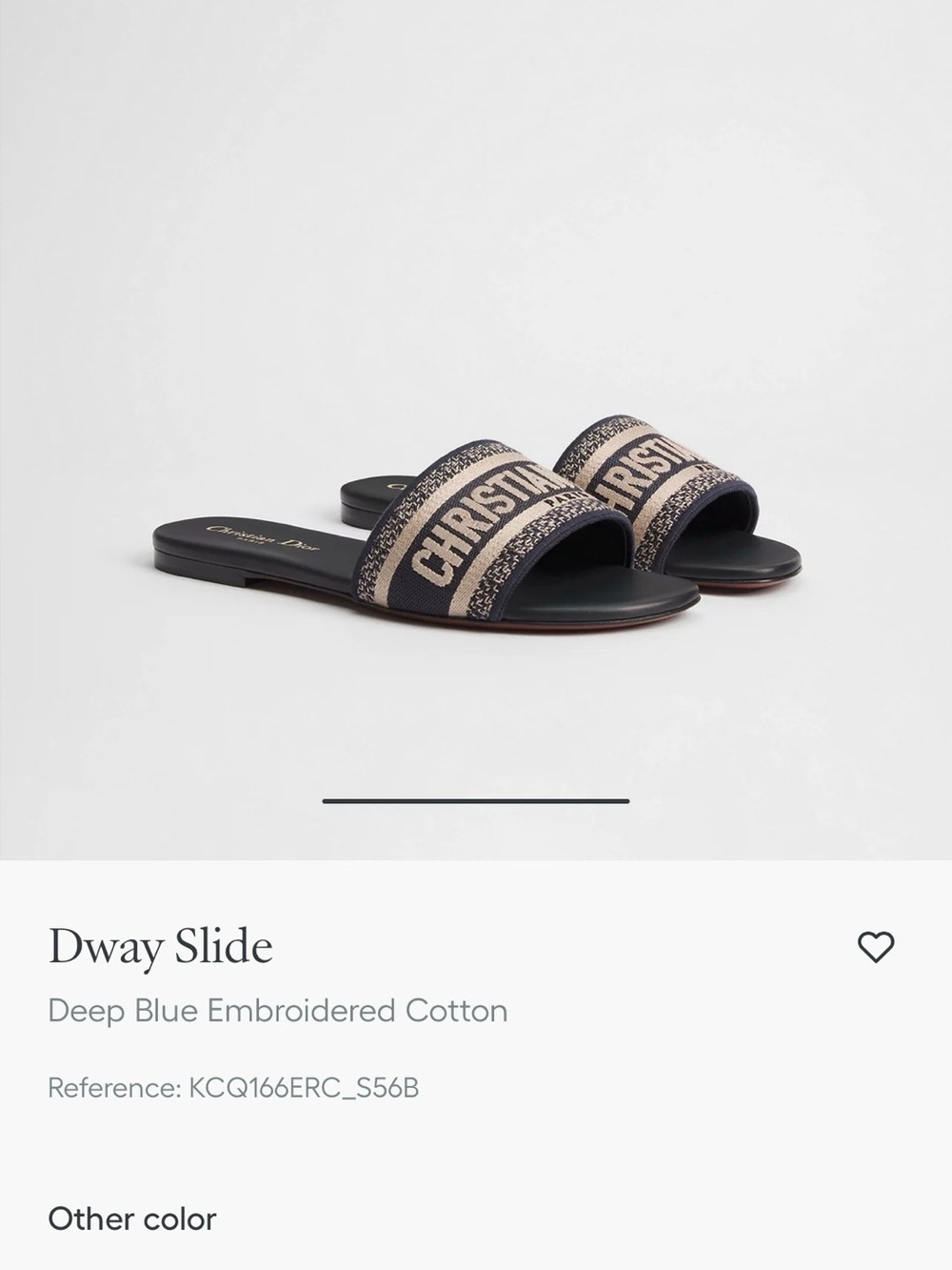 Dior Deep Blue & Beige Embroidered Logo Slide Sandals - Picture 10 of 10